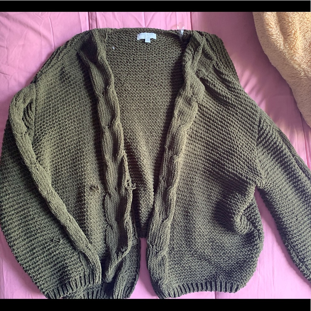 Military Green cardigan